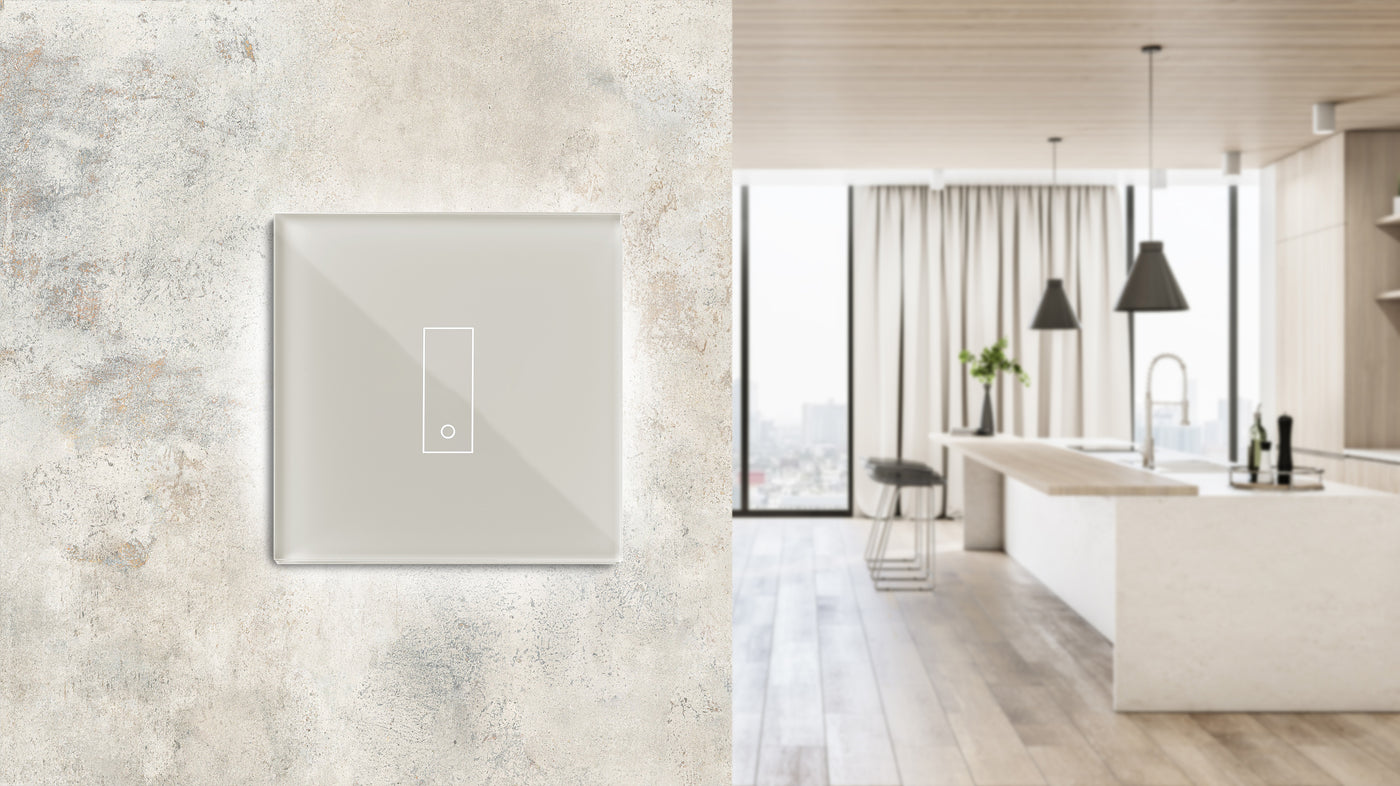 Interruptor inteligente WiFi para luces y puertas en cristal templado 5 colores (negro, blanco, azul, arena, gris)