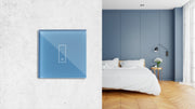 Kit de 5 Interruptores wifi medidor de consumo eléctrico - placa color azul, regulable desde app en su smartphone, fácil de instalar
