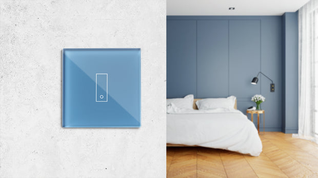 Kit de interruptores táctiles E1 PLUS - color azul, controla a distancia luces y cancelas gracias a la app